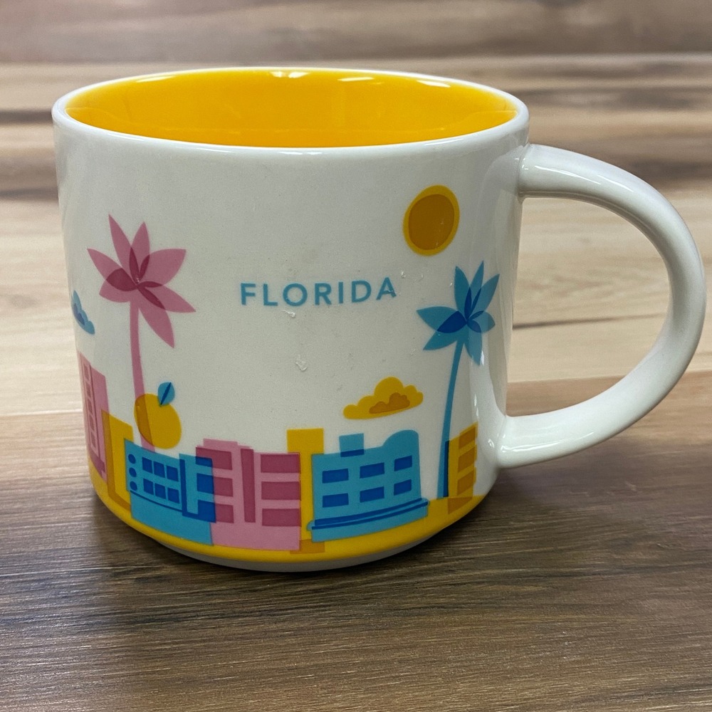 Starbucks Florida You Are Here Collection Mug 14oz Coffee Cup Ceramic White